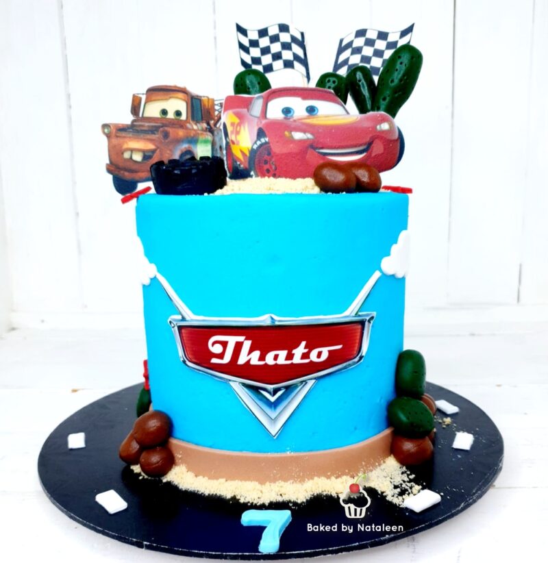 Blue Lightning McQueen Birthday Cake