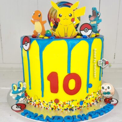 Pikachu Pokémon Drip Cake