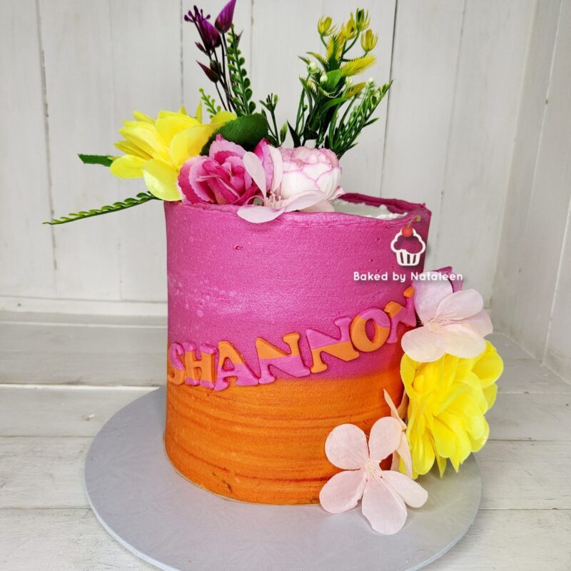 Pink and Orange Birthday Cake - Image 2