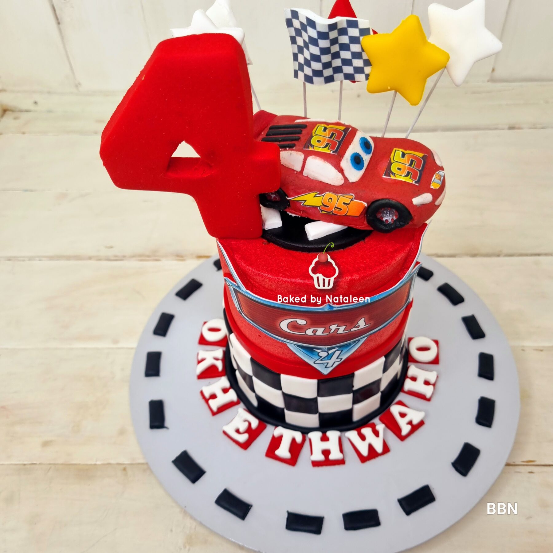 Lightning McQueen Birthday Party Cake - Image 2