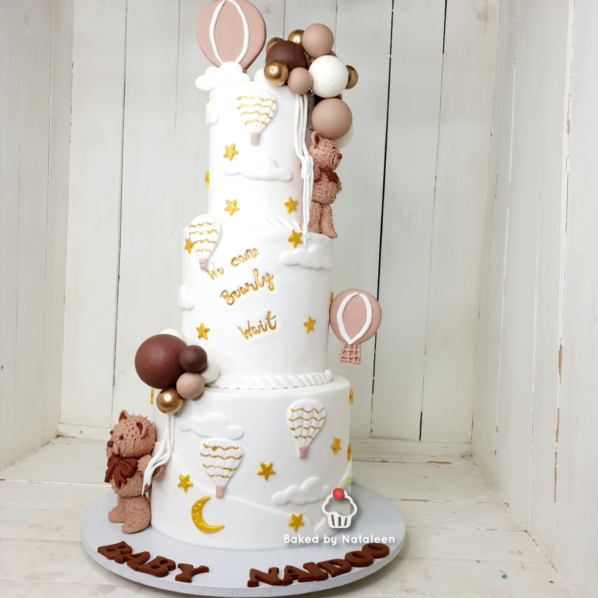 3 Tier Bear Themed Baby Shower Cake - Image 2