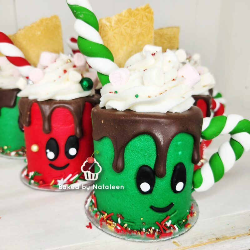 Christmas Coffee Cup Cake 7cm