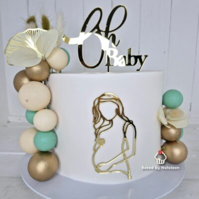Oh Baby Pregnant Lady Silhouette Cake