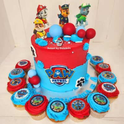 Paw Patrol Red and Blue Cake Combo