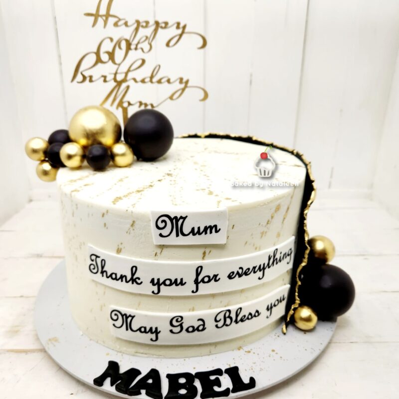 Thank You Mum 60th Birthday Cake