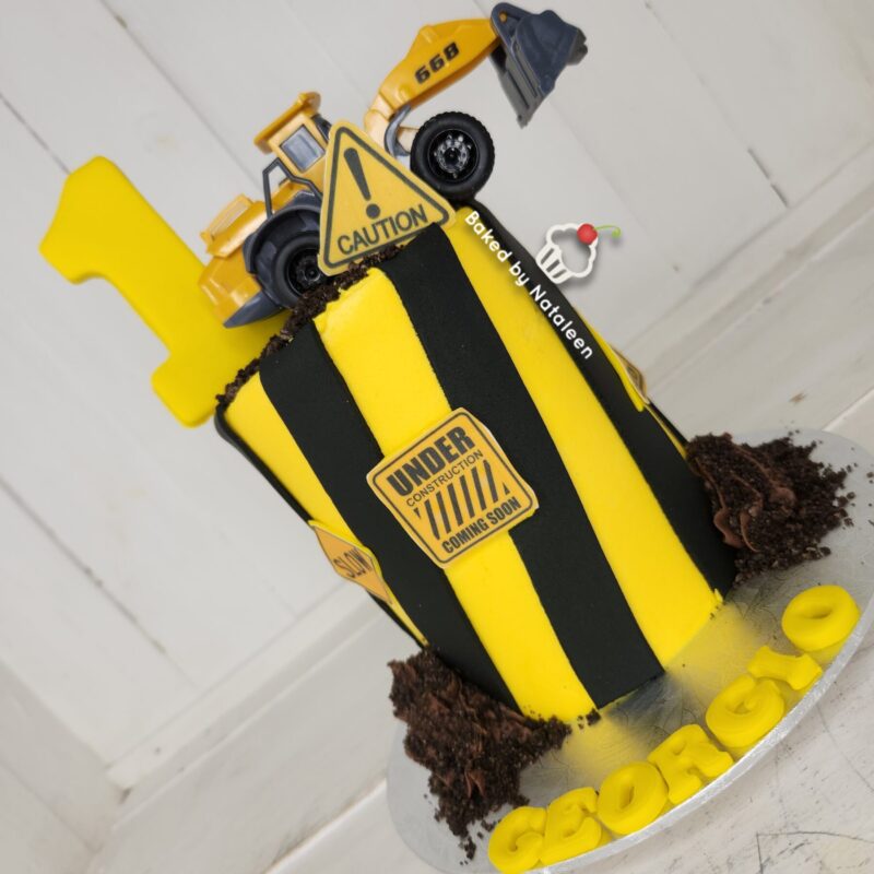 Under Construction 1st Birthday Cake - Image 2