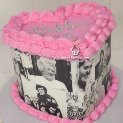 Vintage Memory Heart Cake