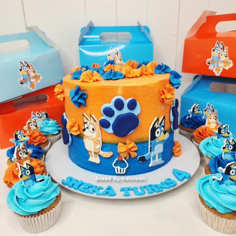Bluey Orange and Blue Party Cake Combo - Image 2