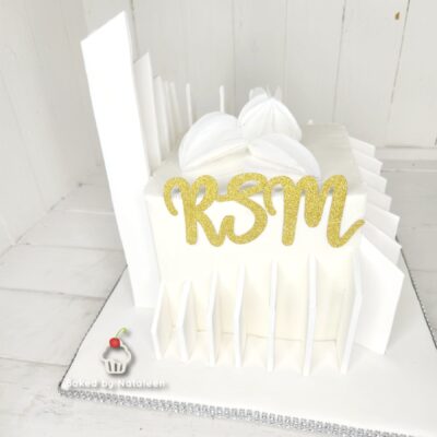 White Square Buttercream Cake