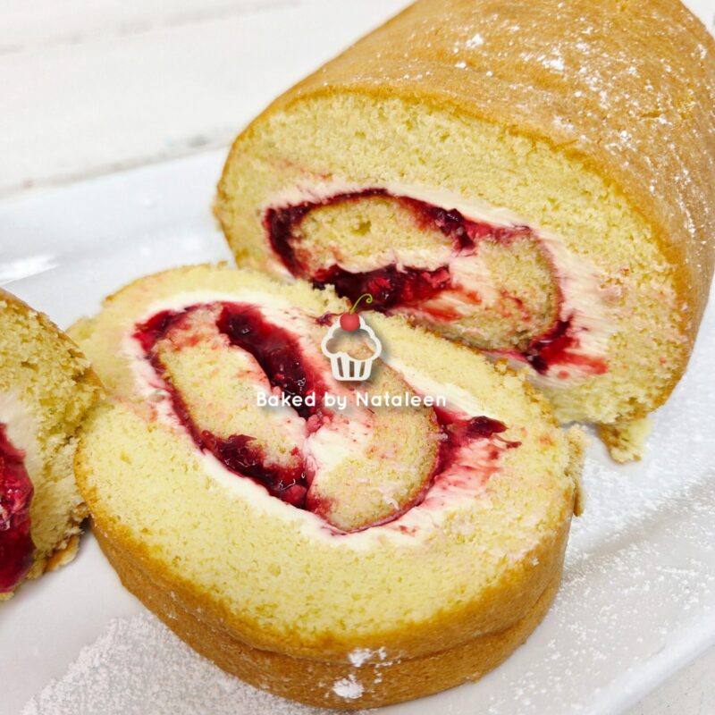 Cream Cheese and Strawberry Swiss Roll