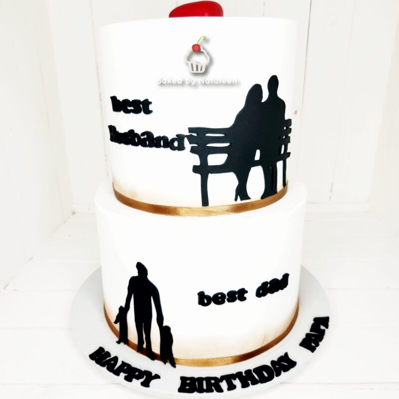 2 Tier Best Papa Silhouette Cake - Image 2