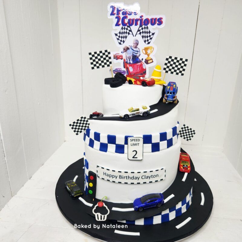2-Tier Car Track Racing Cake