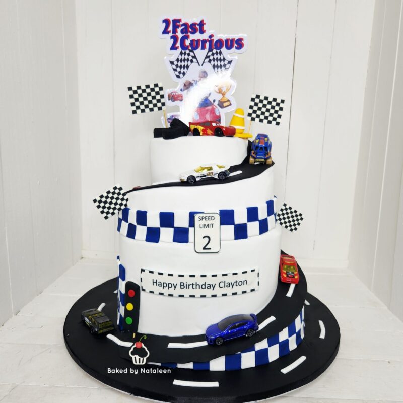 2-Tier Car Track Racing Cake - Image 2