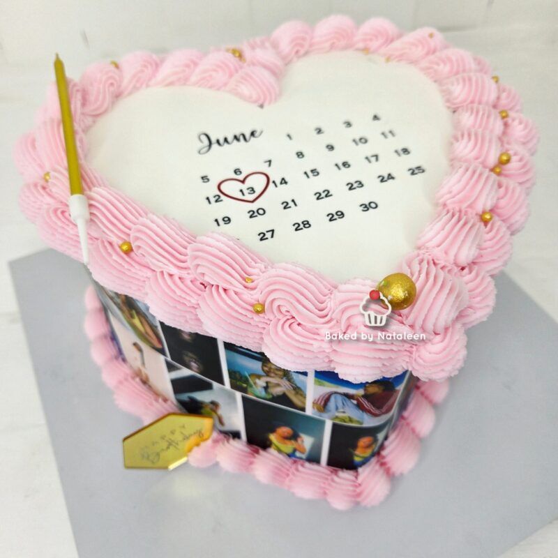 Picture Heart Calendar Cake