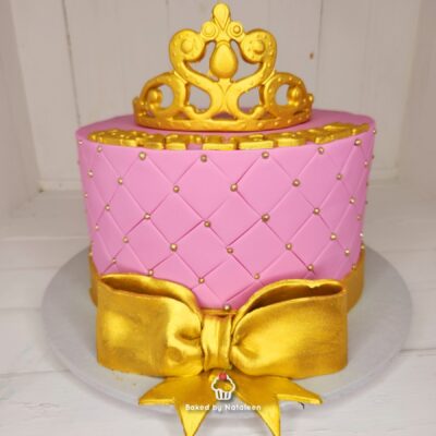 Pink and Gold Princess Birthday Cake