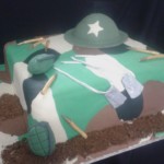 3D army theme birthday cake