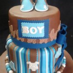 2-tier "It's a Boy" christening cake