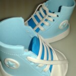 3D Blue High-Top Baby Sneakers Cake Toppers