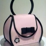 Pink Antoinette Handbag cake with black trim