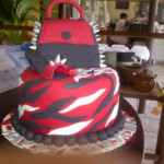 Black and red handbag & shoe cake